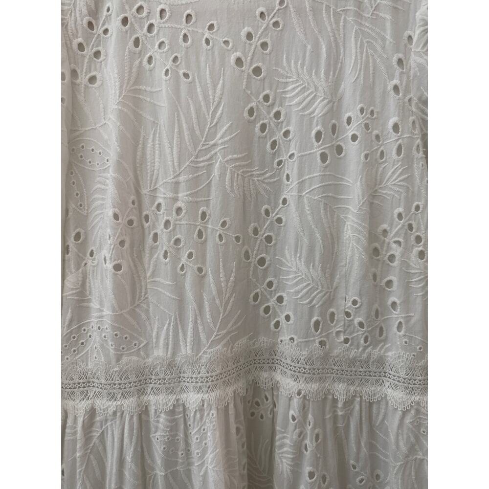 Antonio Melani Born On Fifth Adenorah Bright White Eyelet Maxi Dress Size 6 - Picture 12 of 12